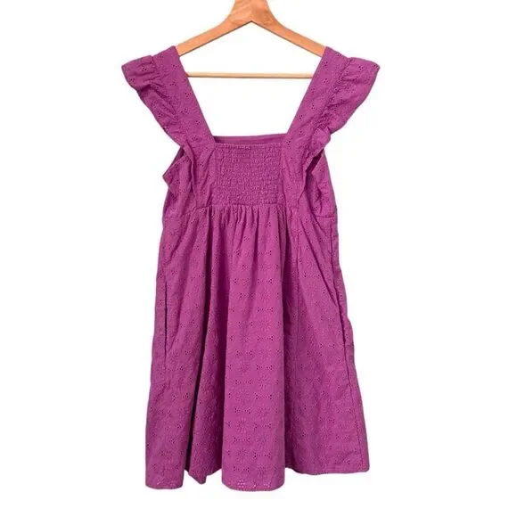 Draper James Maddie Babydoll Dress in Purple Eyelet Cotton Size XS - Picture 4 of 12